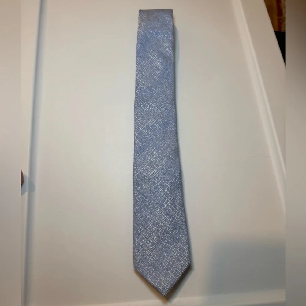 NWOT Ben Sherman Men’s Pale Blue Tie Easter Spring Summer Cotton Silk‎ Blend
